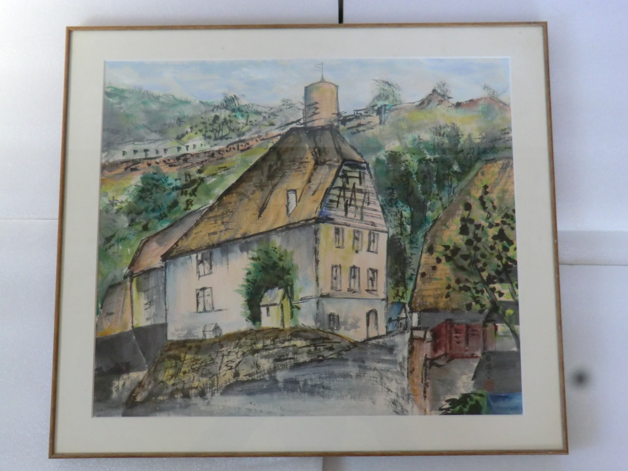 作者不詳 田舎の風景 油彩画 サイン日出子 | 八事商事 | 絵画レンタル