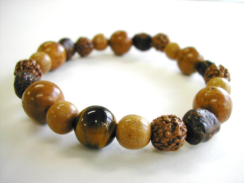 ミックス菩提樹ブレス親虎目石入 お数珠の安田念珠店へ｜総本山御用達