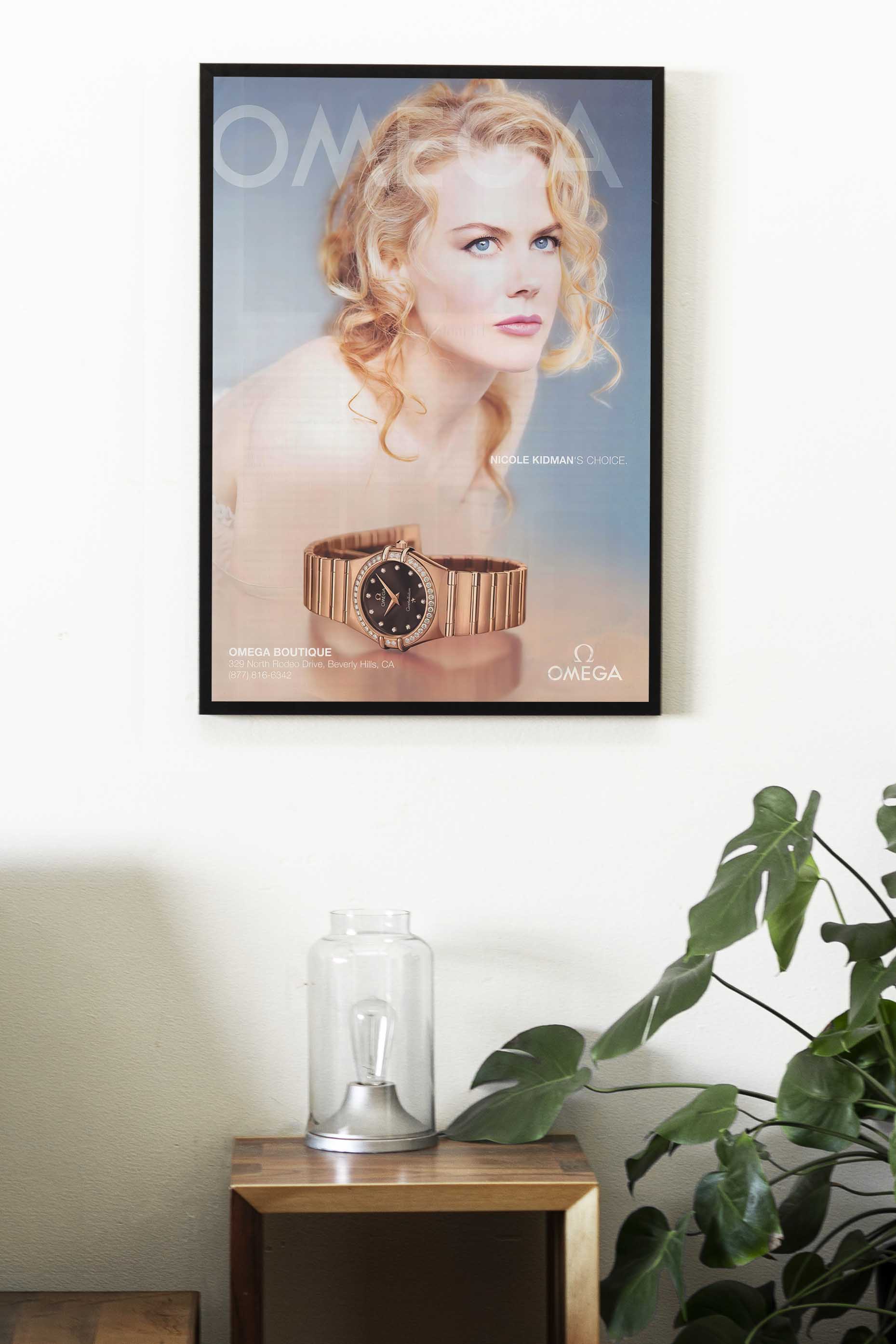 Omega Nicole Kidman Watch Advertising Poster, Vintage Design