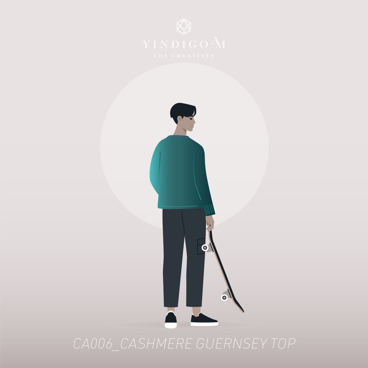 CA006_CASHMERE GUERNSEY TOP | YINDIGO A M