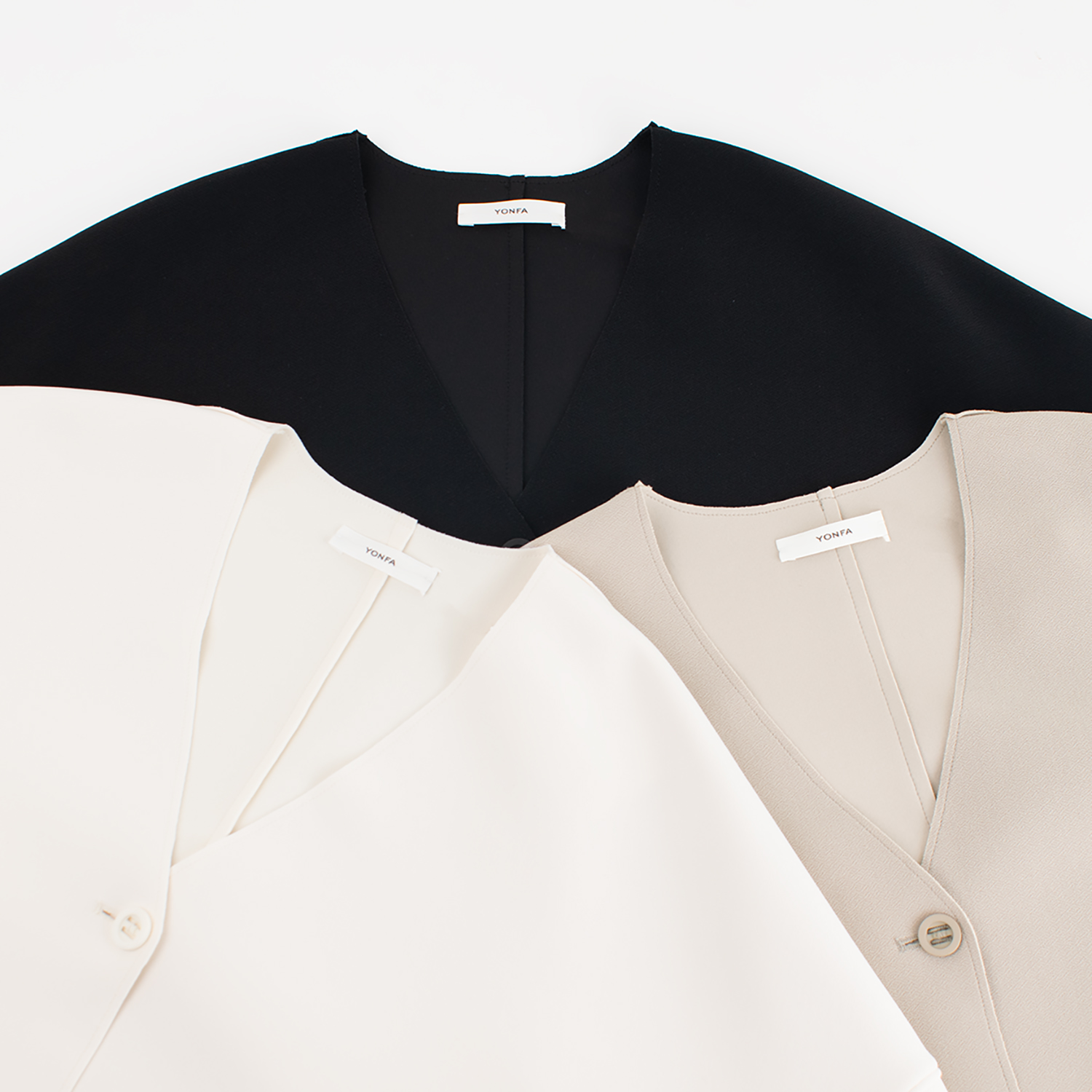 YONFA / 【第二弾 PRE ORDER】クーコーVネックルーズカーディガン (milk)