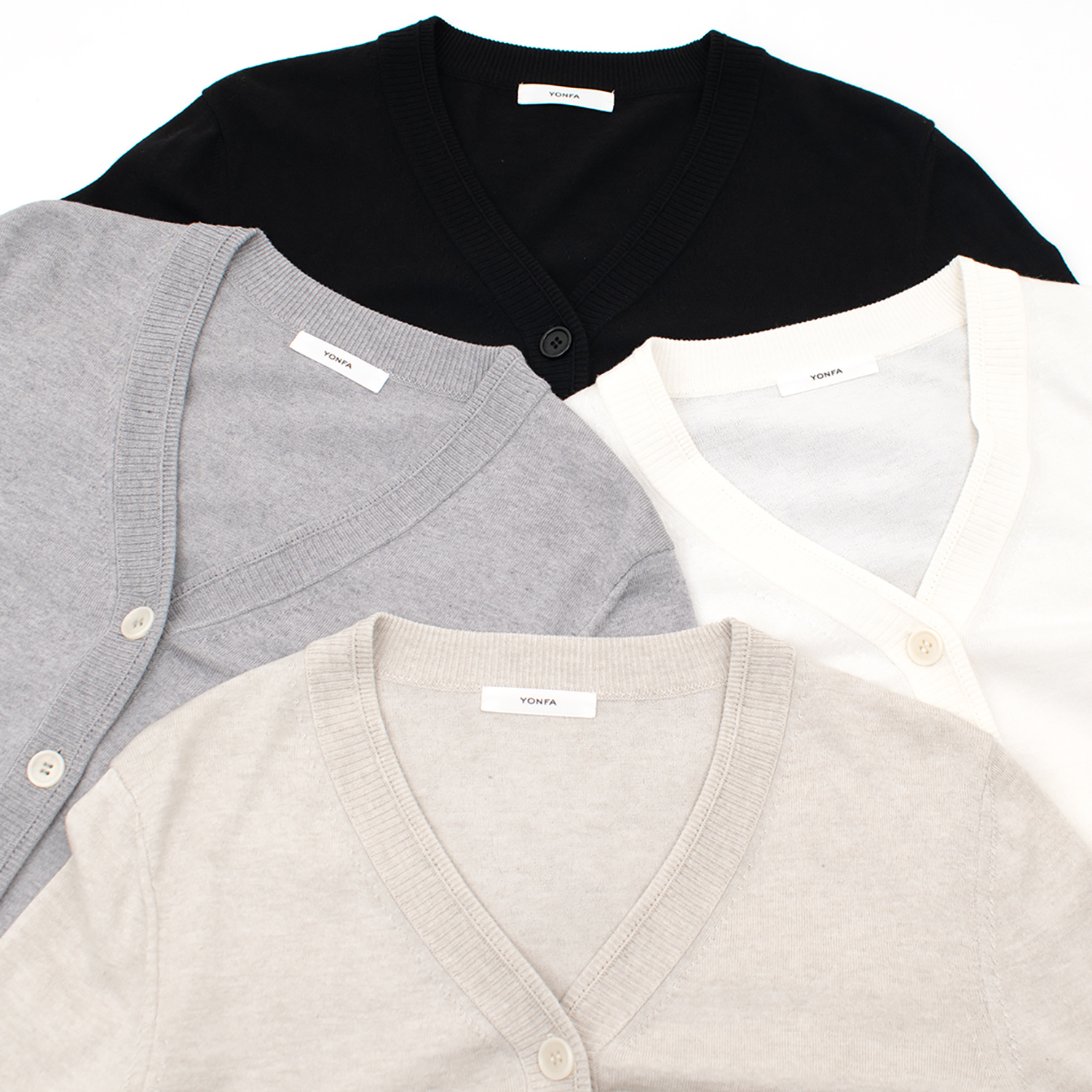 YONFA / 【PRE ORDER】コットンカシミヤVカーディガン (gray)