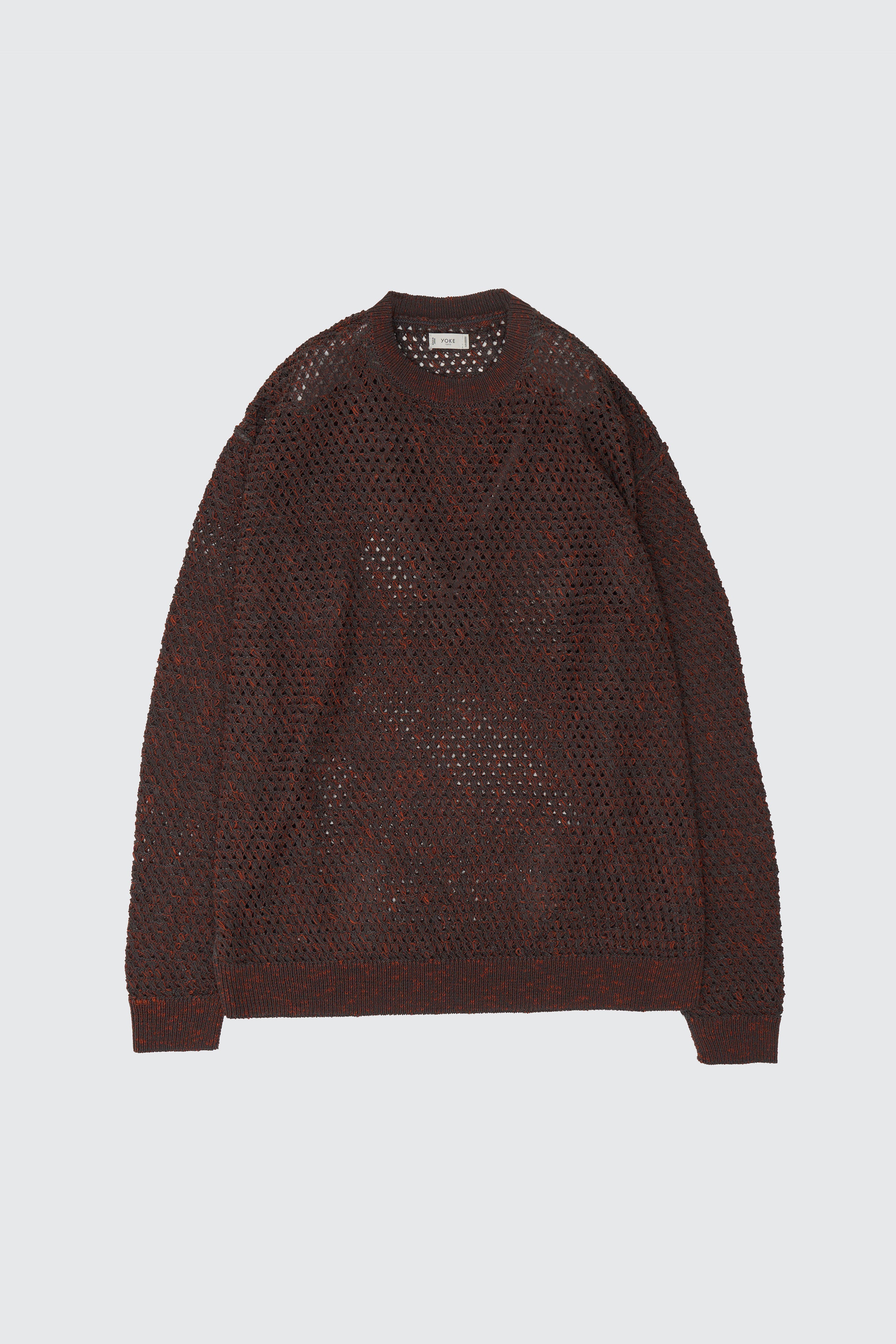 Mesh Knit Shirt Crewneck Sweater | YOKE Official Website
