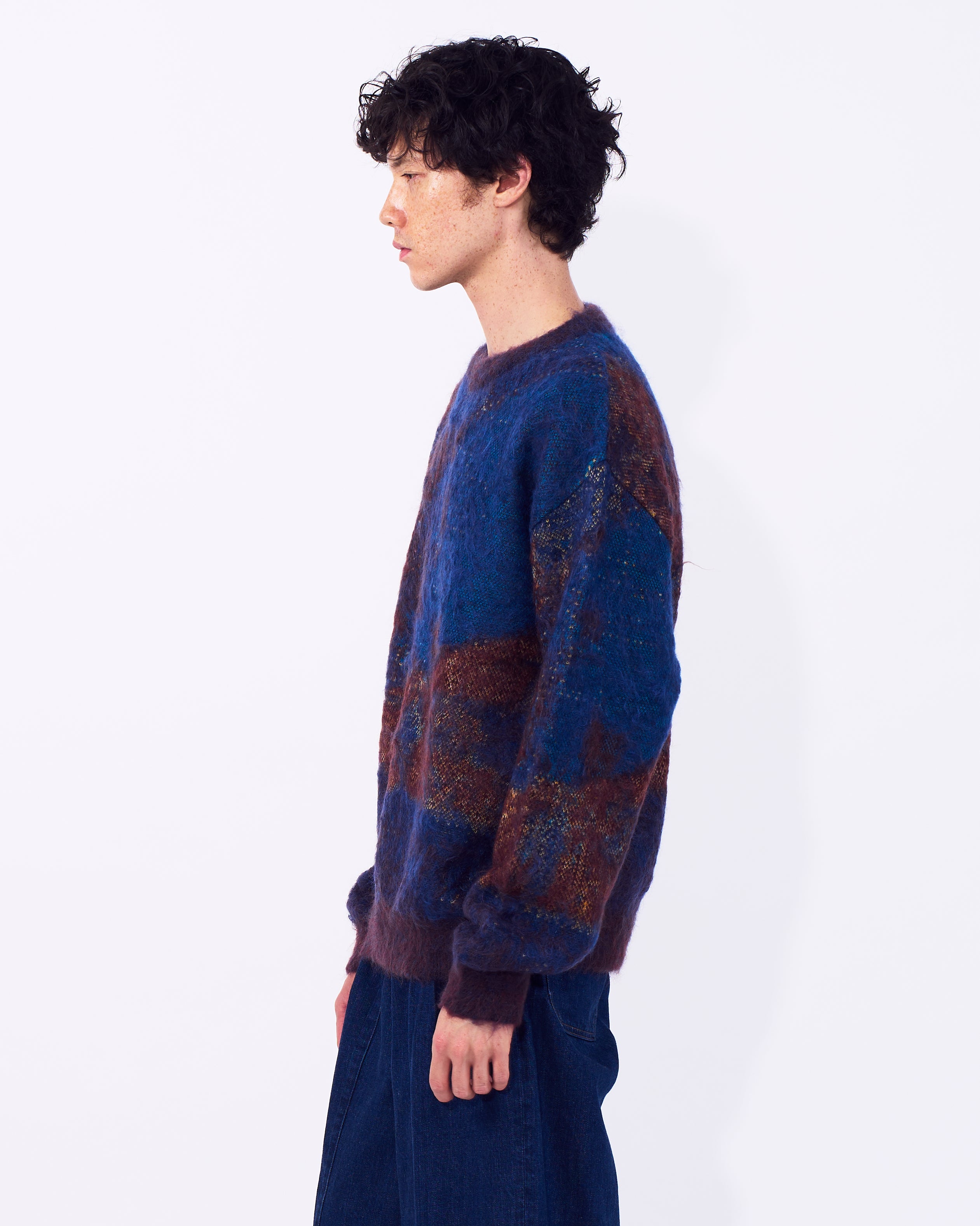 Abstract Jaquard Mohair Sweater | YOKE Ofiicial Website