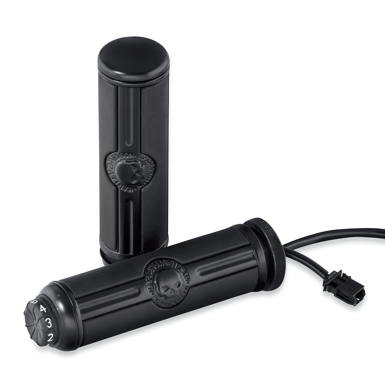 ハーレー純正□ヒーテッドグリップ・ウィリーG スカル ブラック 【16年