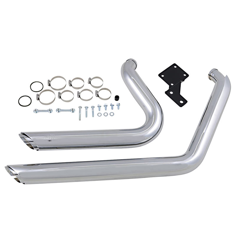 ショートショットスタッガード フルエキゾーストマフラー クローム