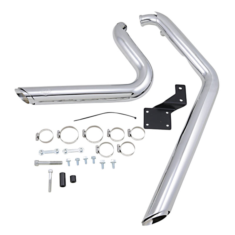 ショートショットスタッガード フルエキゾーストマフラー クローム