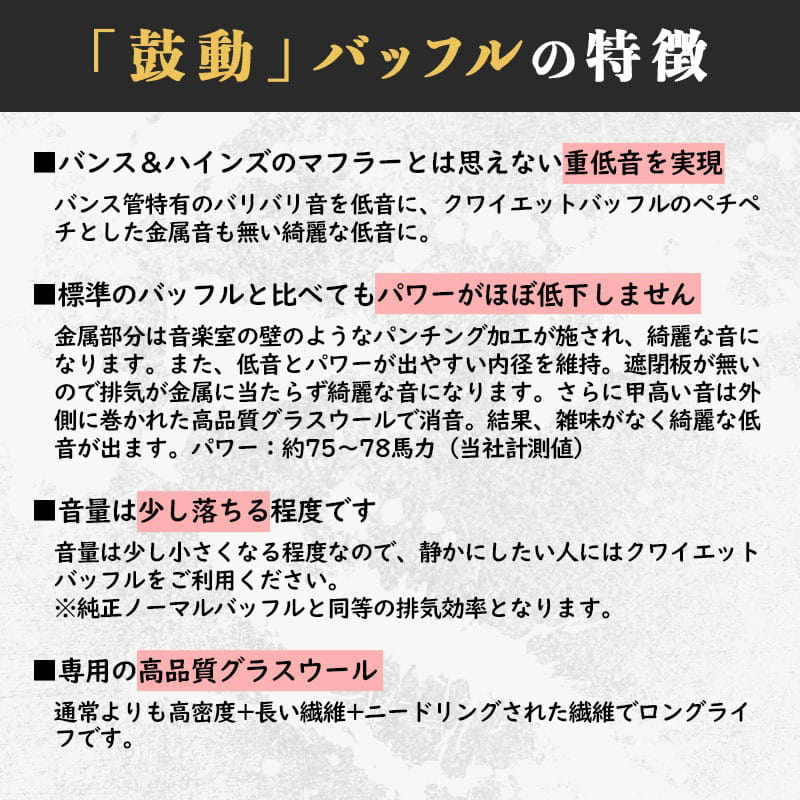 低音バッフル 「鼓動」 バンス＆ハインズ製ショートショット/サイド