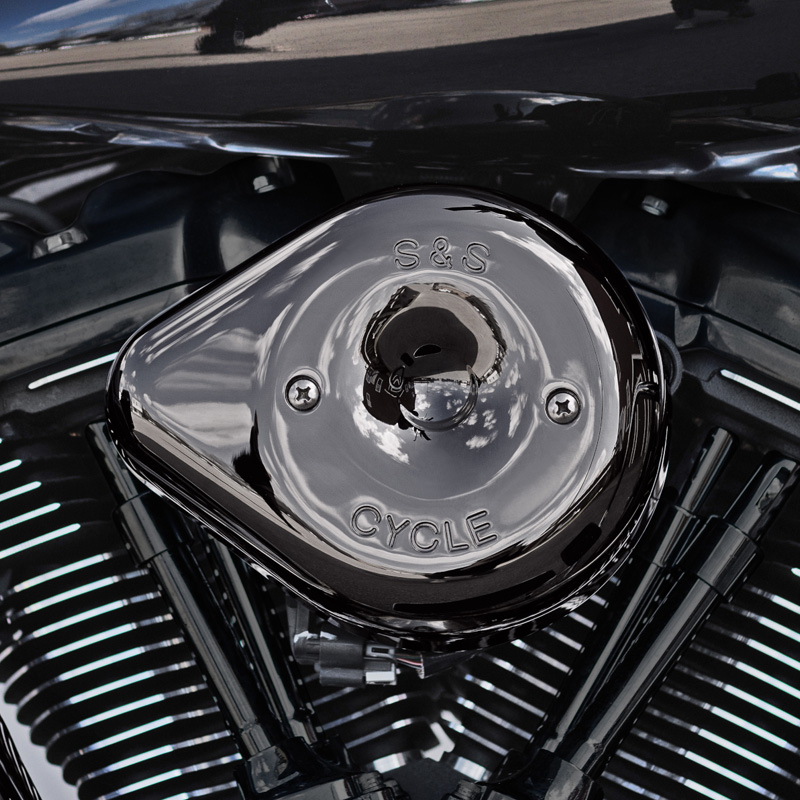 S&S□クラシックティアドロップ エアクリーナーキット グロスブラック