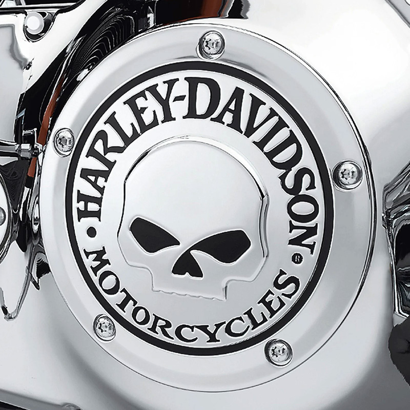ハーレー純正□ ダービーカバー ウィリーG スカル クローム 【99-17年