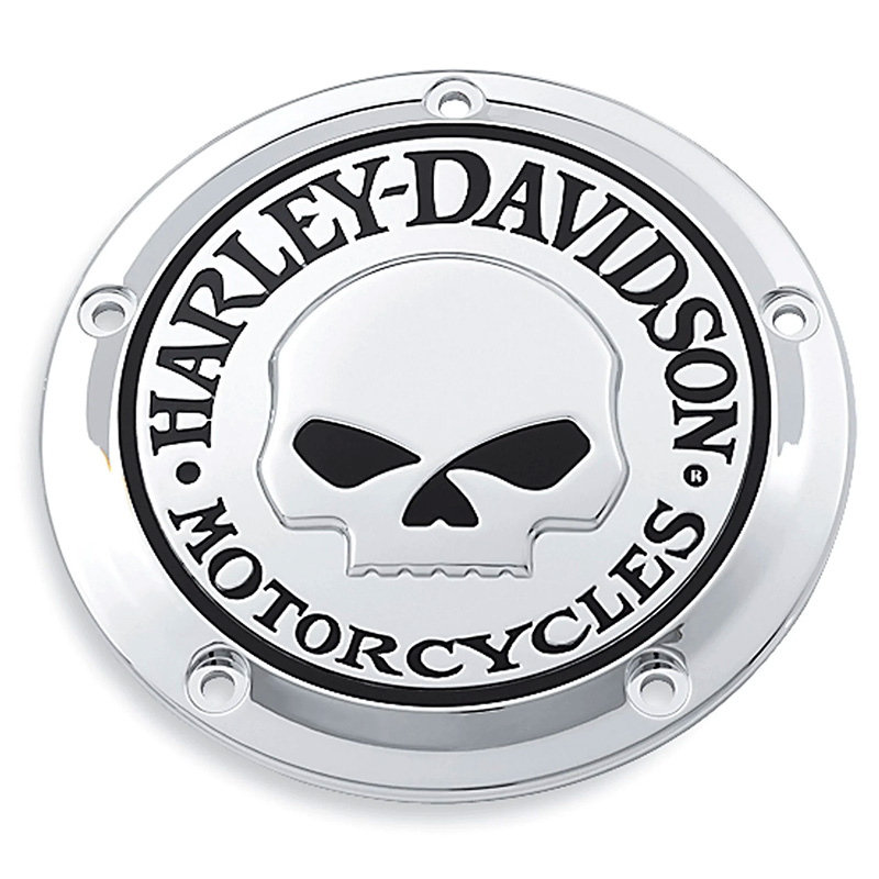 ハーレー純正□ ダービーカバー ウィリーG スカル クローム 【99-17年