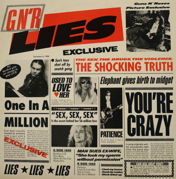 Guns N' Roses - G N' R Lies (LP, Album) - 横浜レコード
