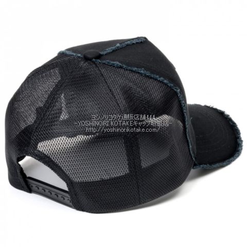 ヨシノリコタケ 帽子 ナンバー7 ブラックエナメルヘビ柄3D刺繍キャップ
