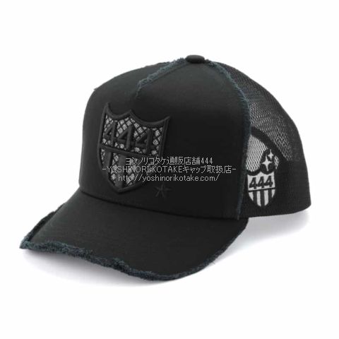 ヨシノリコタケ 帽子 ラメ入り ナンバー444 エンブレム キャップ