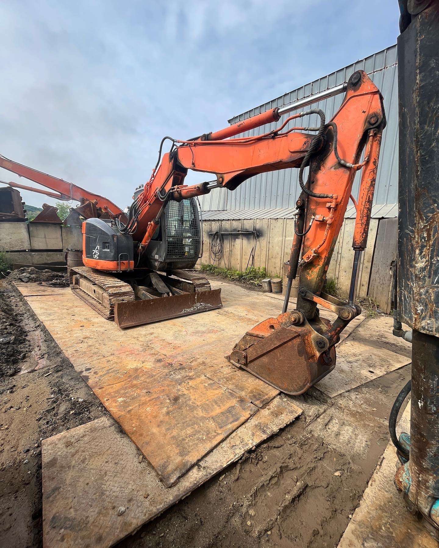 日立ZX75USAセパレートブーム解体仕様機油圧フォークバケット付き