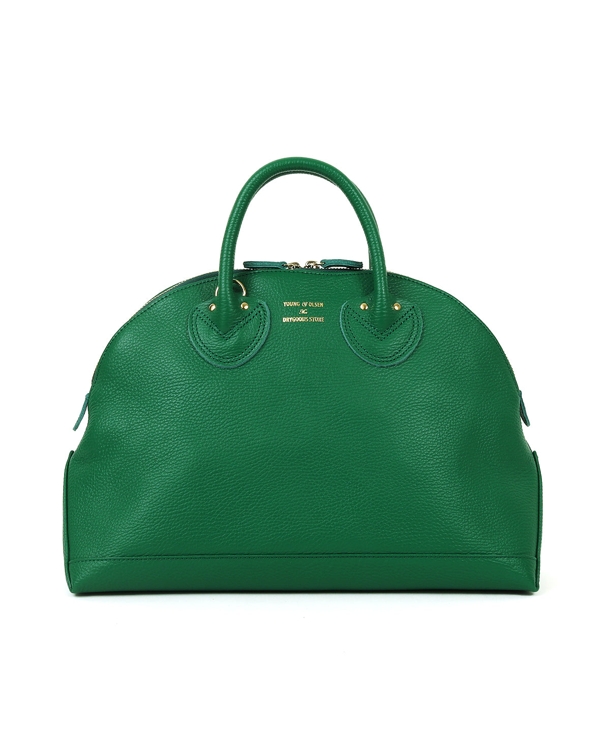 ヤングアンドオルセン エンボスド レザー ジップ ボート バッグ M