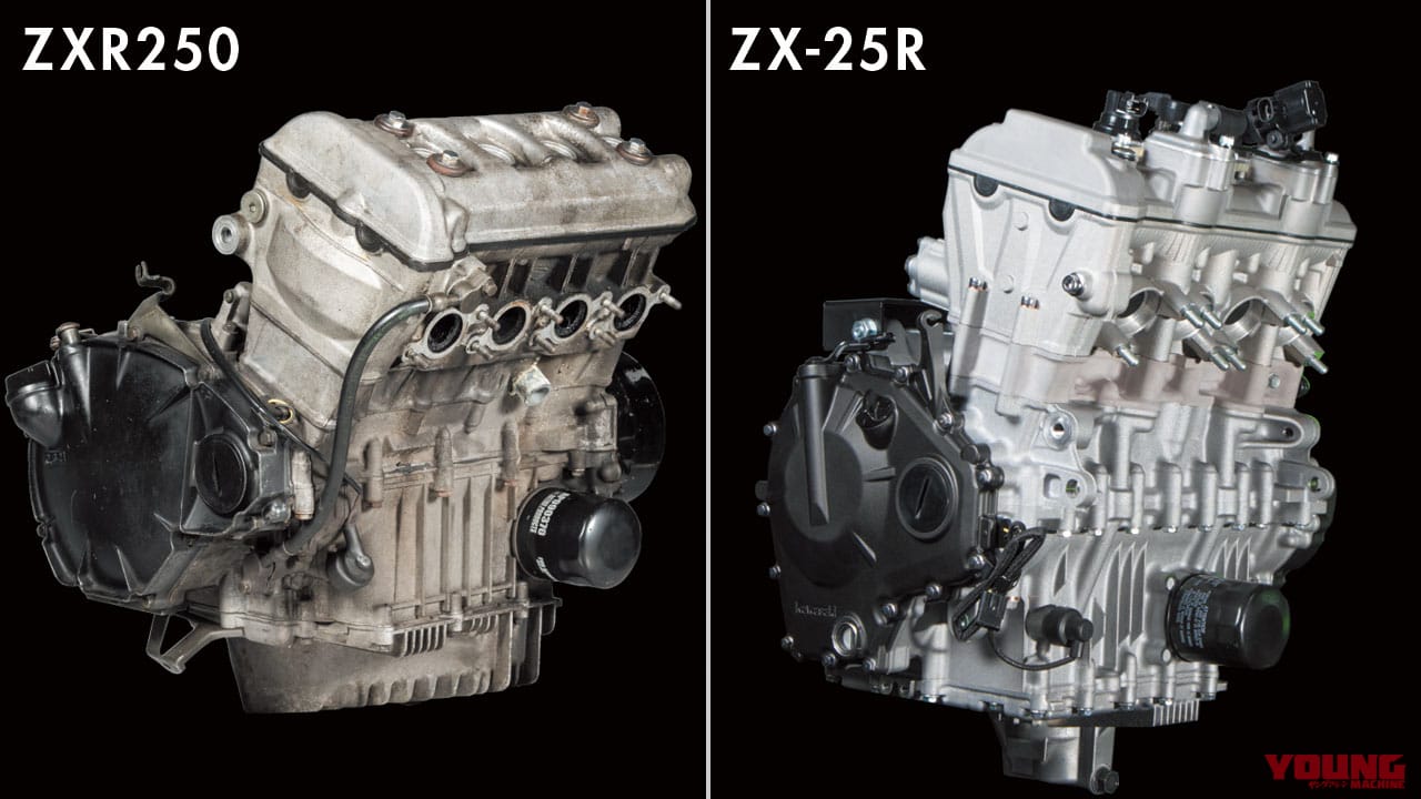 画像 No.4/5] カワサキ ニンジャZX-25R×ZXR250 4気筒250ccエンジン比較