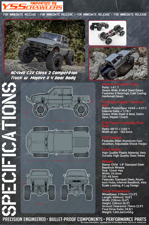 RC4WD C2X コンペティショントラック！[RTR][ハイラックス4Dボディ付