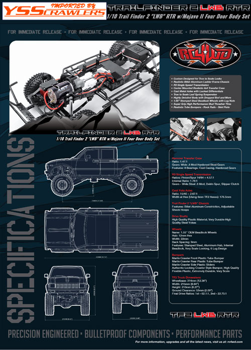RC4WD トレールファインダー2 LWB RTR！[MojaveII4ドアボディ付][予約