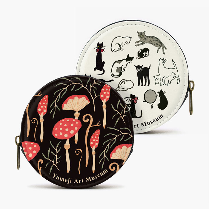 夢二ミニポーチ 夢二のねこ・きのこ | 夢二郷土美術館オンラインショップ