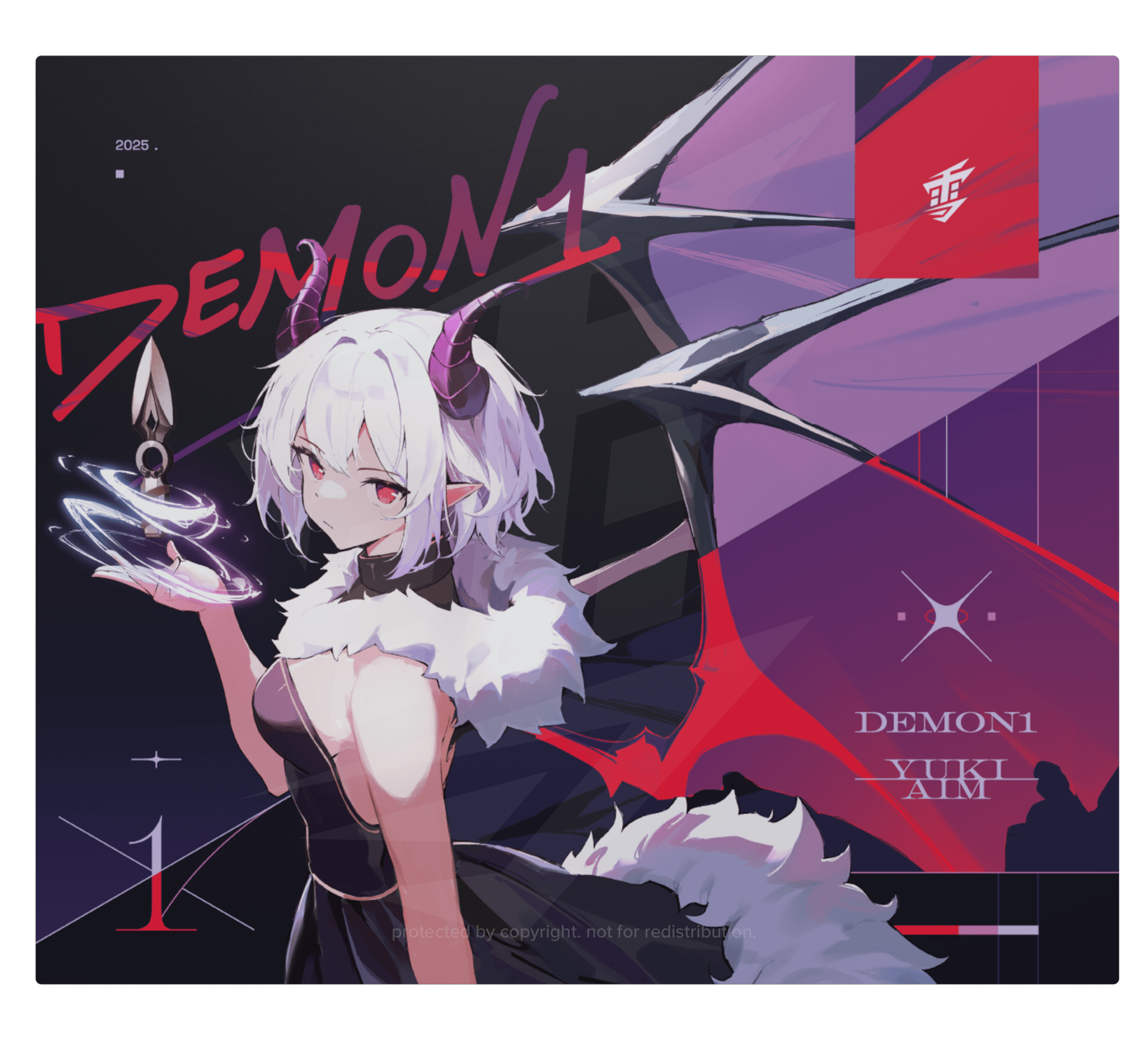Yuki Aim x Demon1 - Glass Mousepad