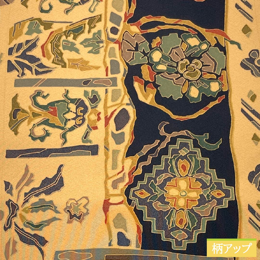 リサイクル着物】名古屋帯 正絹 Sランク 土布色色（トウプースーいろ