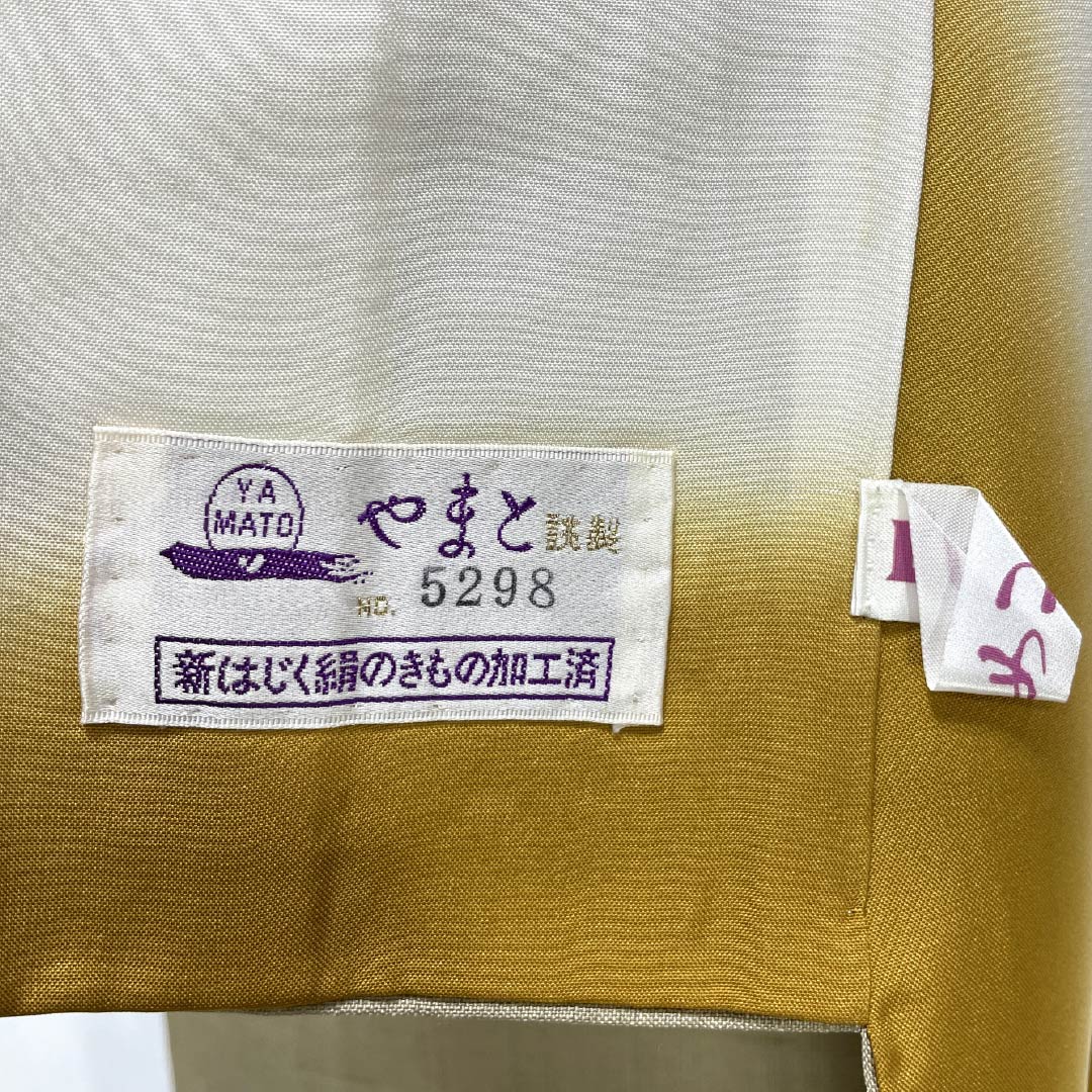 リサイクル着物】訪問着 正絹 Bランク 袷 身丈160cm 裄丈68cm 亜麻色