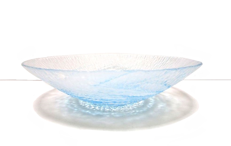 ガラス花器 渦水盤 スカイブルー G-101 - 花器ギャラリー 裕器