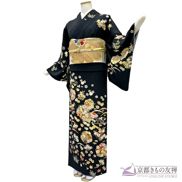 a2211602】【レンタル】訪問着 フルセット 黒 作家 今野則行 サイズ