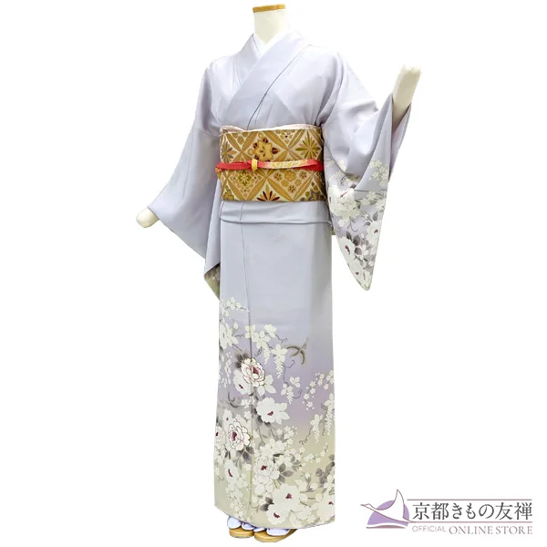 a2211802】【レンタル】訪問着 フルセット アイスグレー Risa Hirako