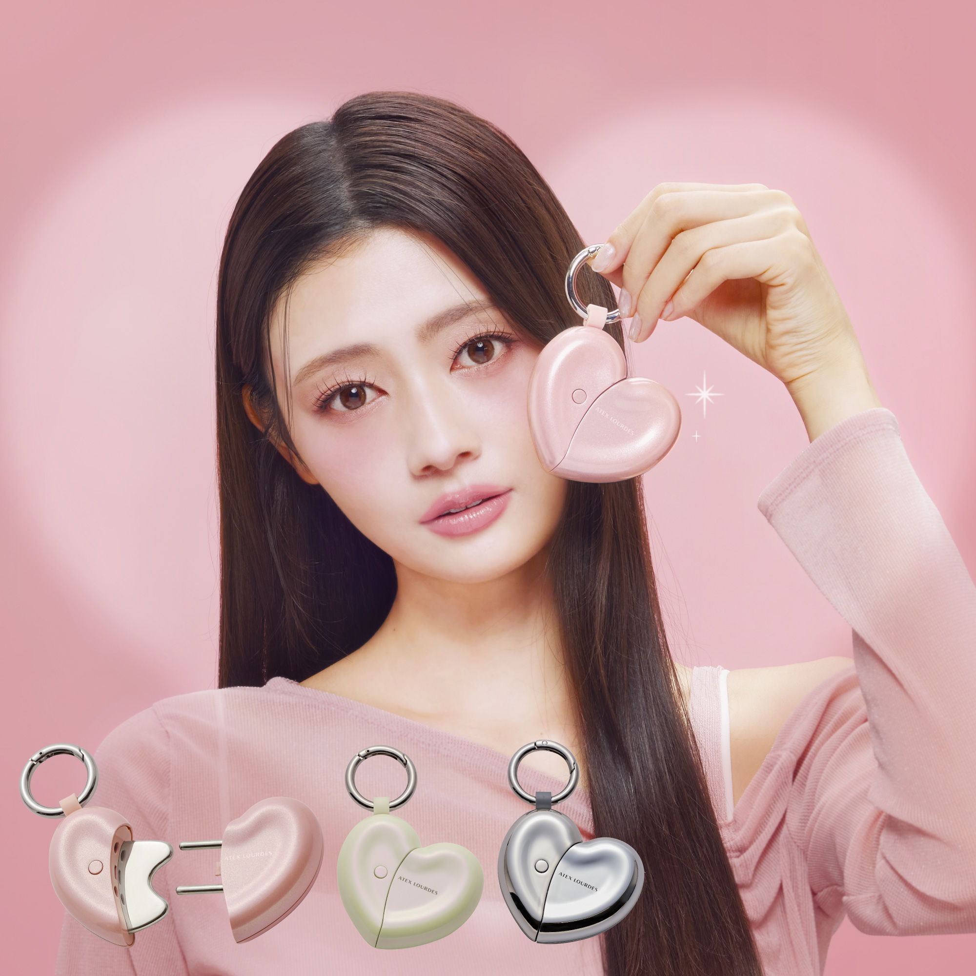 ルルド 【アテックス公式】フェイスケア ハートチャーム AX-NB514 かっ