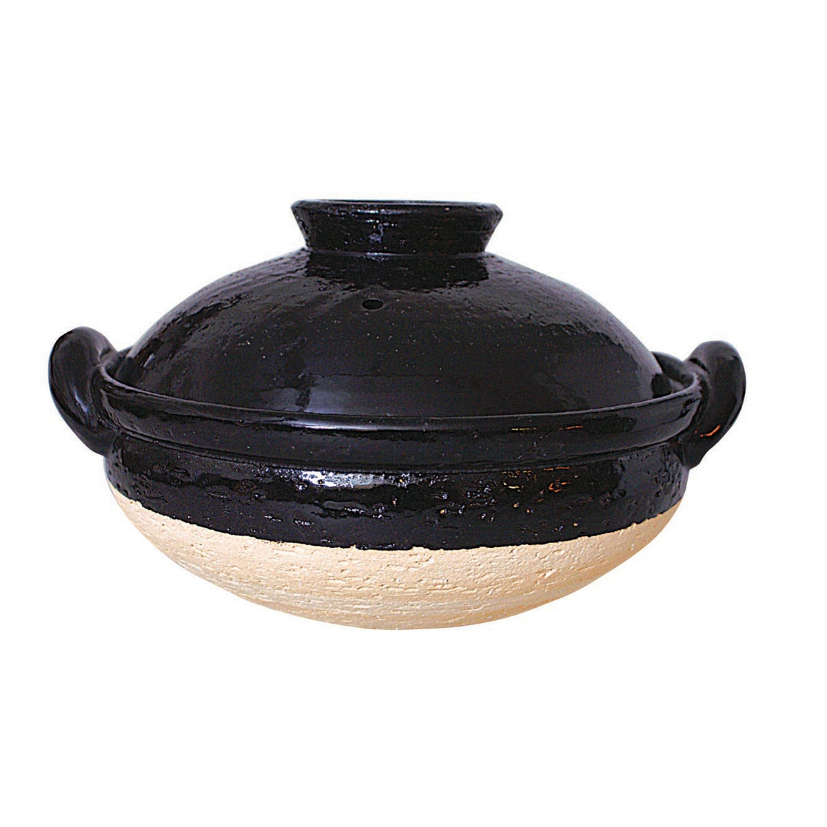 長谷園 蒸し料理用土鍋 伊賀焼 ヘルシー蒸し鍋 黒 大 AZW-18 土鍋 日本