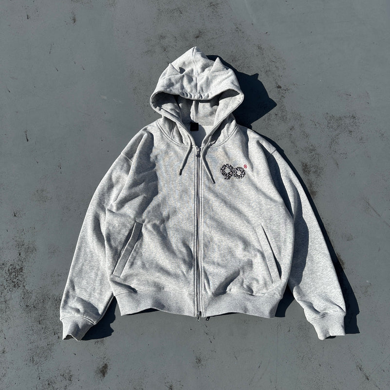 90 Logo Cat Ear Zip Hoodie【9090girl】 – YZ