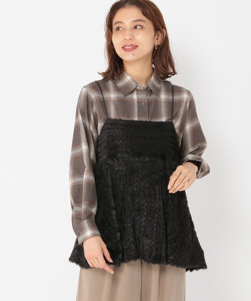 studio CLIP（スタディオクリップ） キャミソール ファーフレアキャミ