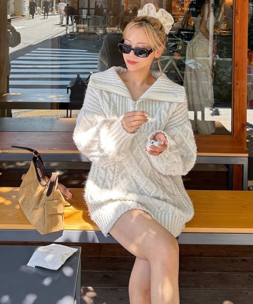 ROYAL PARTY（ロイヤルパーティー） ワンピース ハーフZIPケーブルミニ