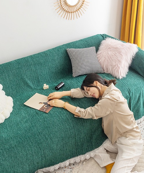 aimoha（アイモハ） ブランケット 裾レースナチュラル ブランケット