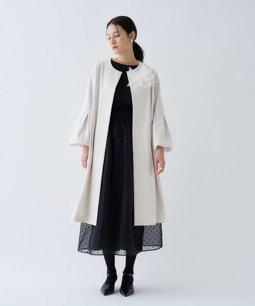 cloenc（クロエンス） ノーカラーコート コート 「セットアップ