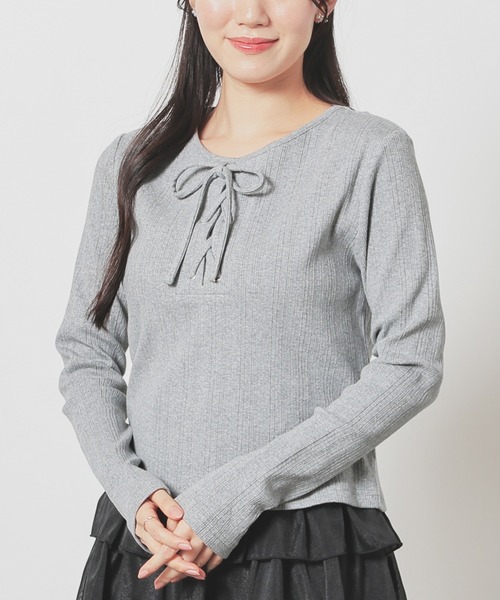 Honeys（ハニーズ） tシャツ レースアップトップス レディース