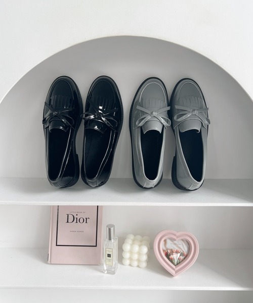 Loueme スニーカー エナメルリボンローファー レディース : ZOZOTOWN