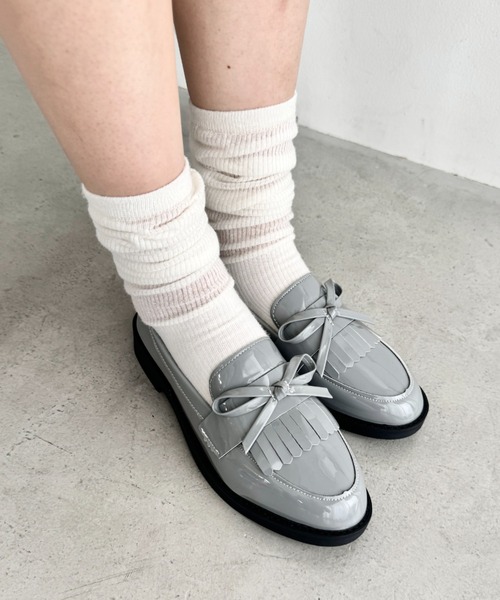 Loueme スニーカー エナメルリボンローファー レディース : ZOZOTOWN