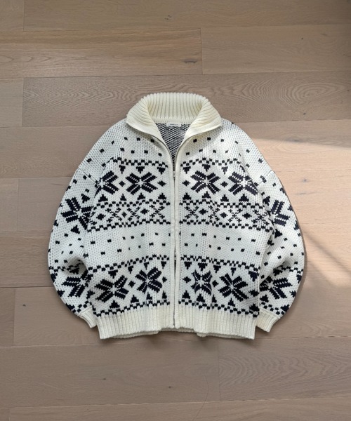 ONCILY（オンシェリー） セーター ニット NORDIC PATTERN COWICHAN ZIP
