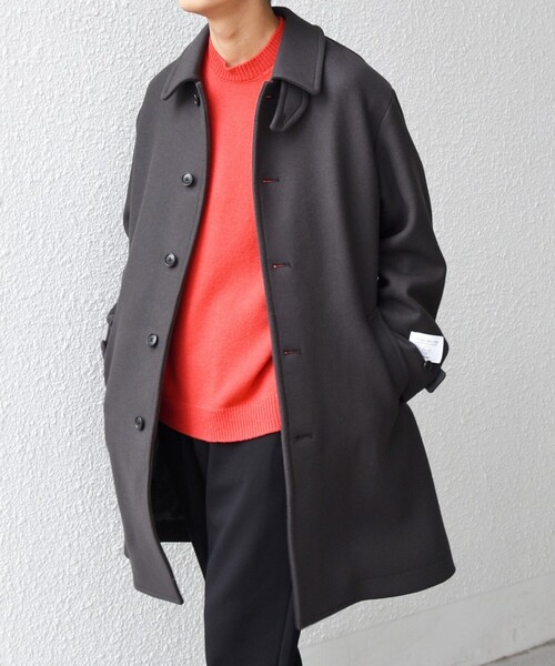 SHIPS any ステンカラーコート コート any: PURE WOOL MELTON ステン