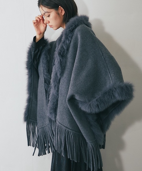 SMILE ORCHID（スマイルオーキッド） ノーカラーコート コート ウール