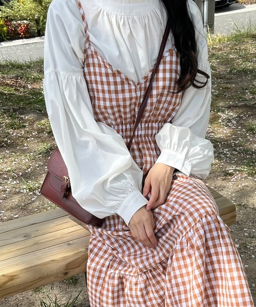fiere（フィエール） ワンピース フレンチギンガムチェックキャミ