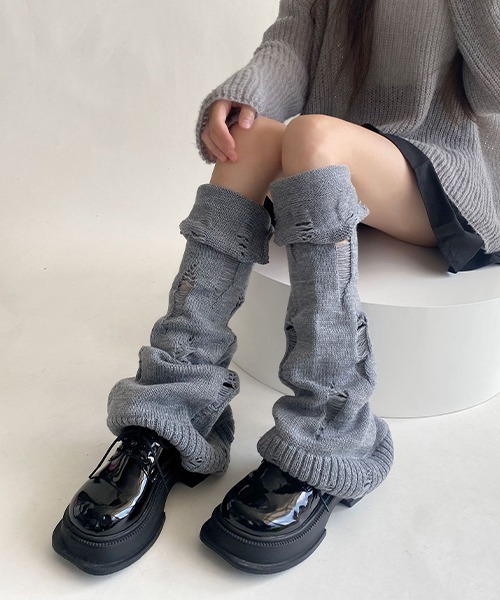 3*2様 Dimmoire レッグウォーマー ブランドタグ付き 黒×グレー 3*2様