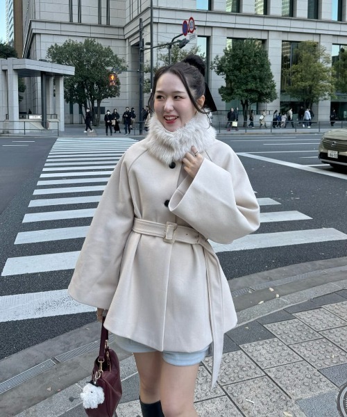 Chico（チコ） コート アウター ファー取り外しケープコート