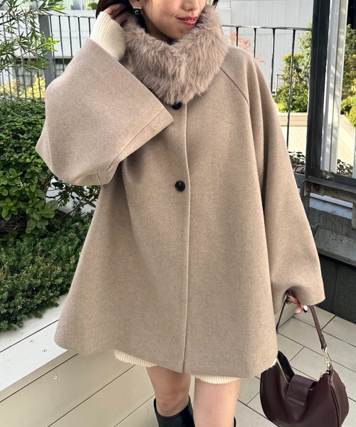 Chico（チコ） コート アウター ファー取り外しケープコート