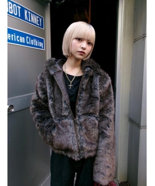 LAGUA GEM（ラグアジェム） ブルゾン アウター FAUX FUR HOODIE