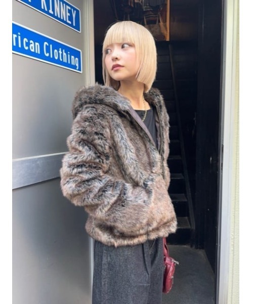 LAGUA GEM（ラグアジェム） ブルゾン アウター FAUX FUR HOODIE