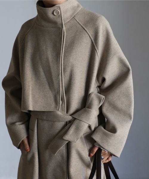 ap retro コート アウター スタンドカラーケープコート レディース